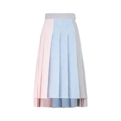 Shop Thom Browne Pleated Skirt In Multicolour