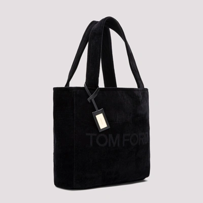 Shop Tom Ford Velvet Towel Tote Bag In Black