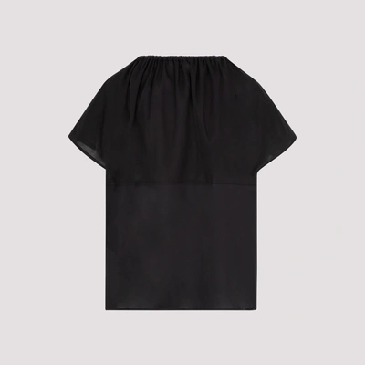 Shop Totême Draped Tunic Blouse Tops In Black