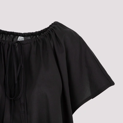 Shop Totême Draped Tunic Blouse Tops In Black