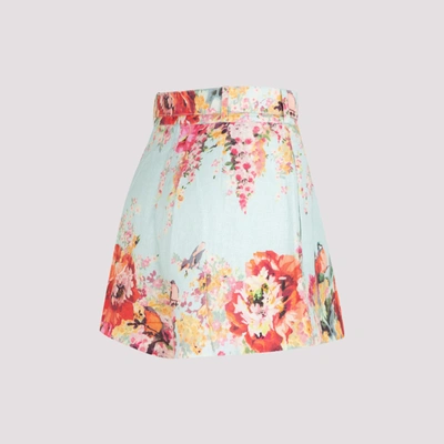 Shop Zimmermann Mae Floral Tuck Shorts In Multicolour