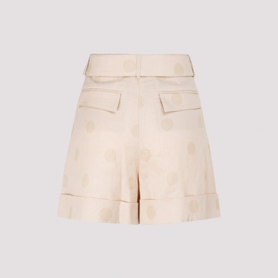 Shop Zimmermann The Lovestruck Polka Short Shorts In Nude &amp; Neutrals