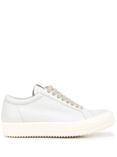 Shop Rick Owens Logo-patch Lace-up Sneakers In 灰色