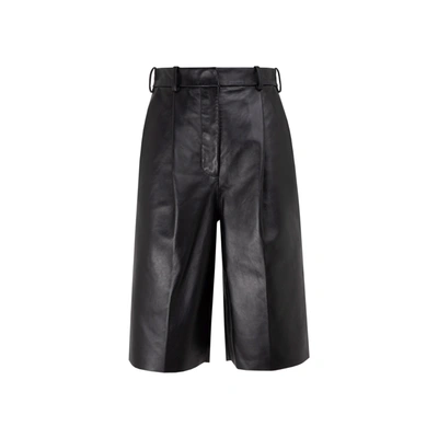 Shop Acne Studios Leather Shorts In Black