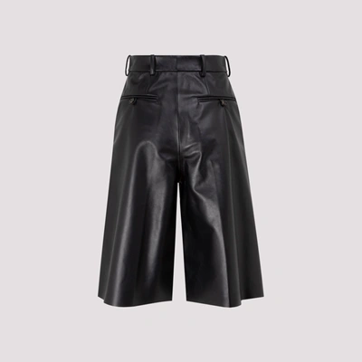 Shop Acne Studios Leather Shorts In Black
