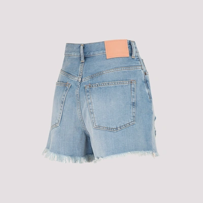 Shop Acne Studios Patched Denim Shorts In Blue