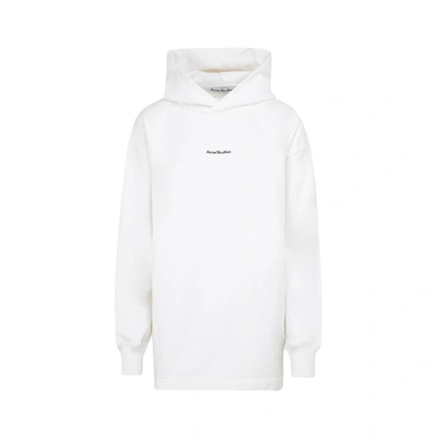 Shop Acne Studios Logo Hoodie Sweatshirt In White