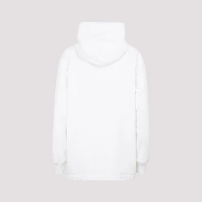 Shop Acne Studios Logo Hoodie Sweatshirt In White