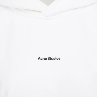 Shop Acne Studios Logo Hoodie Sweatshirt In White