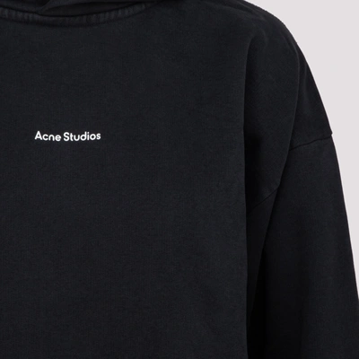 Shop Acne Studios Logo Hoodie Sweatshirt In Black