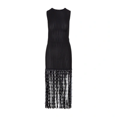 Shop Alaïa Alaia  Fringed Dress In Black