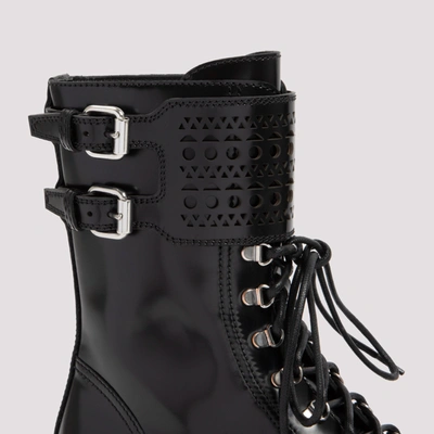 Shop Alaïa Alaia  Black Leather Trekking Boots Shoes