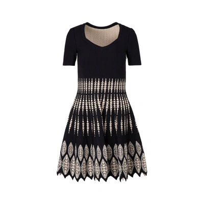 Shop Alaïa Alaia  Knit Flared Dress In Black