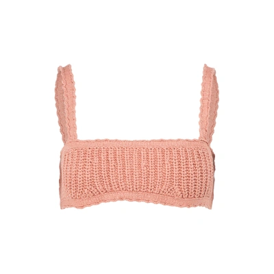 Shop Alanui Cacti Bralette Knitted Top Underwear In Pink &amp; Purple