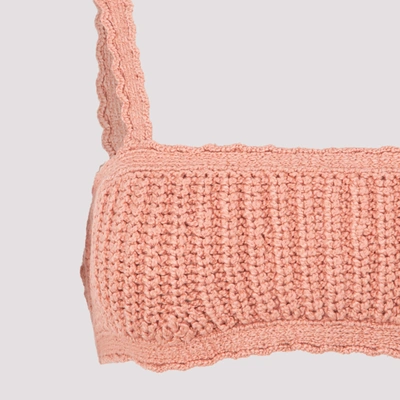 Shop Alanui Cacti Bralette Knitted Top Underwear In Pink &amp; Purple