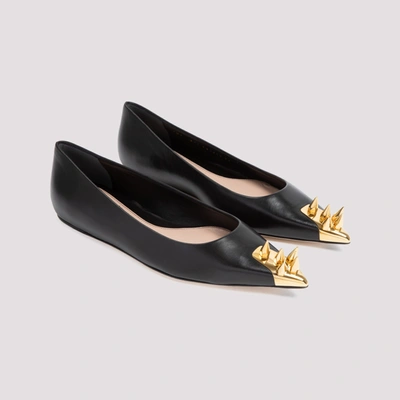 Shop Alexander Mcqueen Studs Ballerina Shoes In Black