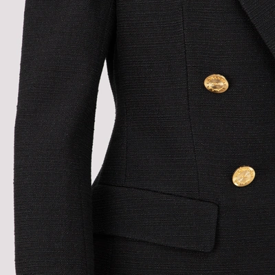 Shop Alexandre Vauthier Fitted Double-breasted Blazer Jacket In Black