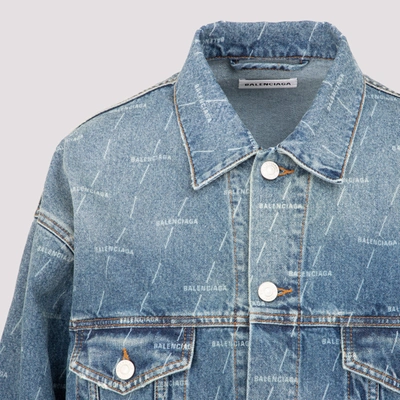 Shop Balenciaga Cotton Jacket In Blue