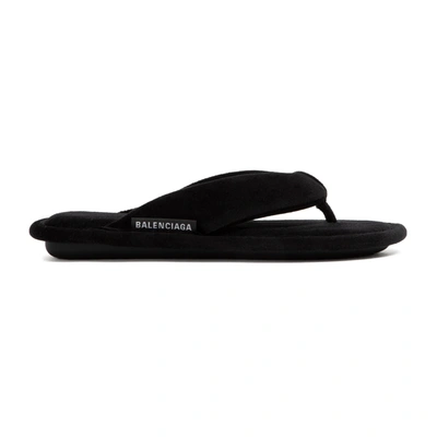 Shop Balenciaga Soft Tong Sandals Shoes In Black