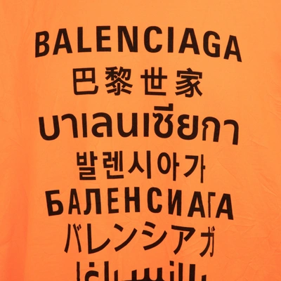 Shop Balenciaga Multi Language Logo Oversized T-shirt Tshirt In Yellow &amp; Orange