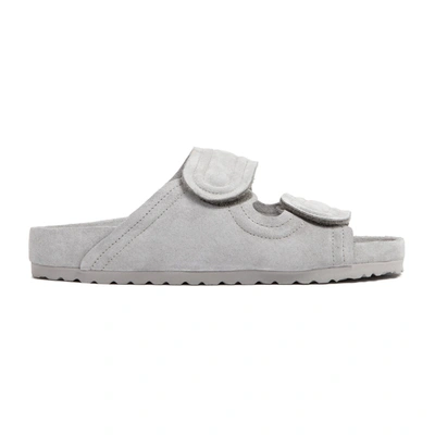 Shop Birkenstock The Mudlark Leather Sandals Shoes In Grey