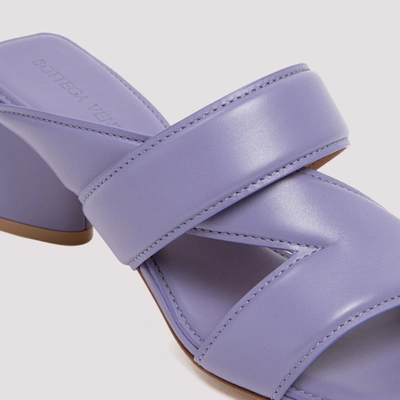 Shop Bottega Veneta Band Sandals Shoes In Pink &amp; Purple