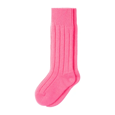 Shop Bottega Veneta Cashmere Socks In Pink &amp; Purple