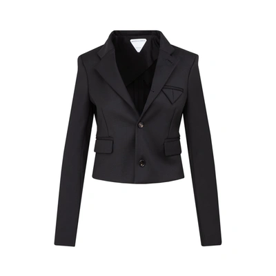 Shop Bottega Veneta Cropped Jacket In Black