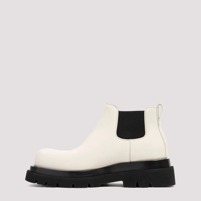 Shop Bottega Veneta Leather Lug Boots Shoes In White