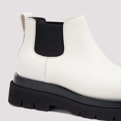 Shop Bottega Veneta Leather Lug Boots Shoes In White