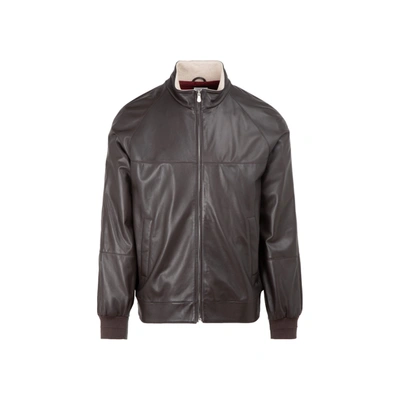 Shop Brunello Cucinelli Bomber Jacket In Brown