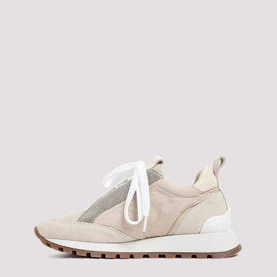 Shop Brunello Cucinelli Runner Sneakers Shoes In Nude &amp; Neutrals