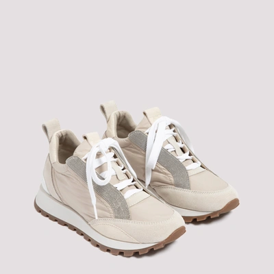 Shop Brunello Cucinelli Runner Sneakers Shoes In Nude &amp; Neutrals