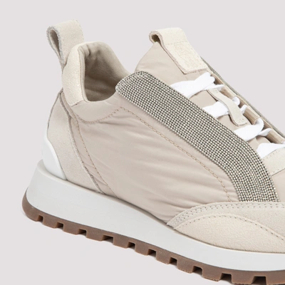 Shop Brunello Cucinelli Runner Sneakers Shoes In Nude &amp; Neutrals