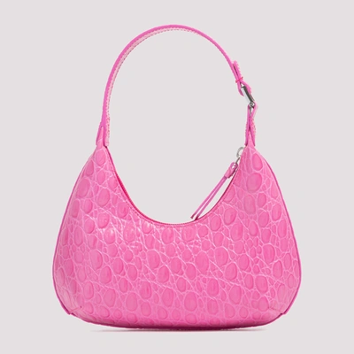 Shop By Far Baby Amber Grained Leather Bag In Pink &amp; Purple