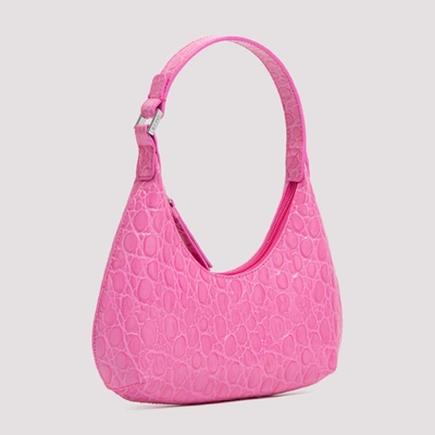 Shop By Far Baby Amber Grained Leather Bag In Pink &amp; Purple