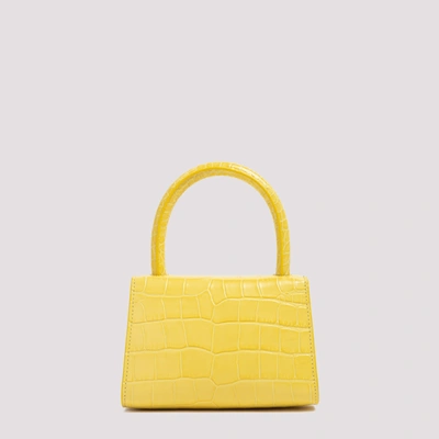 Shop By Far Mini Circular Croc Bag In Yellow &amp; Orange