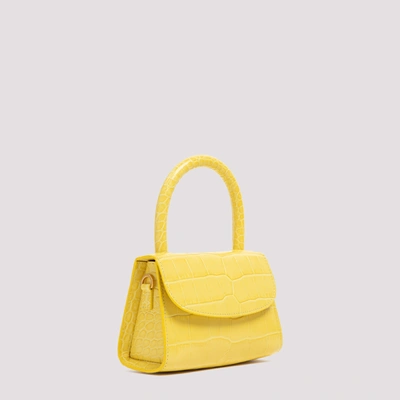 Shop By Far Mini Circular Croc Bag In Yellow &amp; Orange