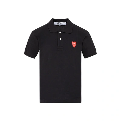 Shop Comme Des Garçons Play T-shirt Polo In Black