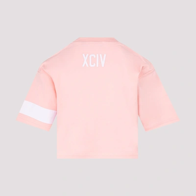 Shop Gcds Crop Logo T-shirt Tshirt In Pink &amp; Purple