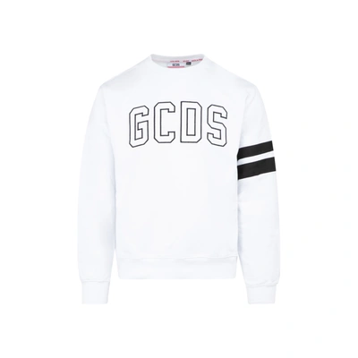Shop Gcds Logo Crewneck Sweatshirt In White