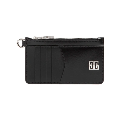 Shop Givenchy 4g Zip Card Case Wallet In Black