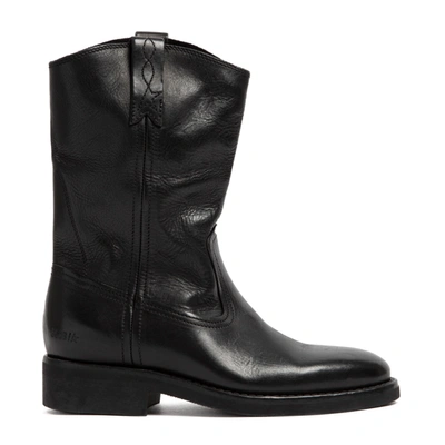 Shop Golden Goose Biker Leather Boots Shoes In Black