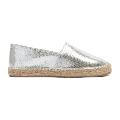 Isabel Marant Canae Metallic Snake-effect Leather Espadrilles In Si Silver  | ModeSens