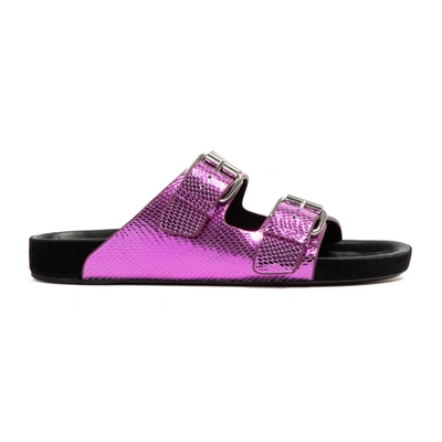 Shop Isabel Marant Lennyo Sandals Shoes In Pink &amp; Purple