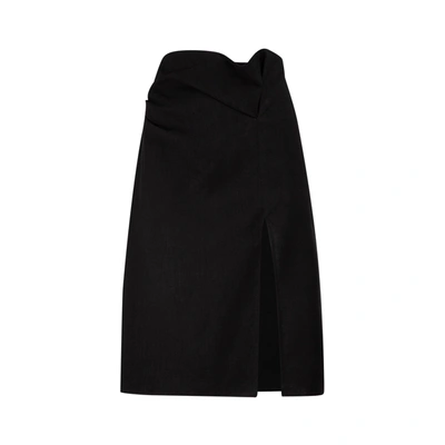 Shop Jacquemus La Jupe Drap Skirt In Black