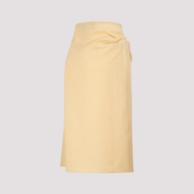 Shop Jacquemus La Jupe Drap Skirt In Yellow &amp; Orange
