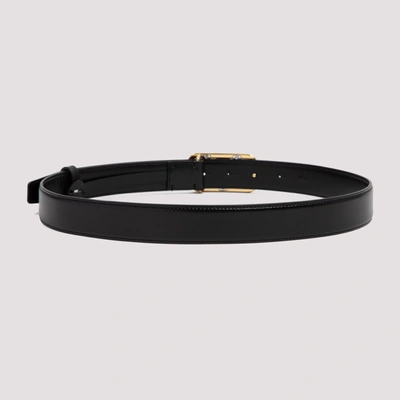 Shop Lanvin Logo Motif Buckle Belt In Black