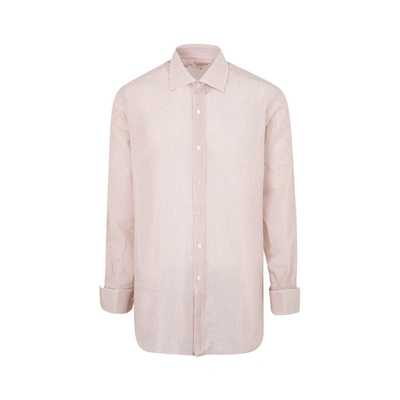 Shop Maison Margiela Vintage Pinstripe Shirt In Nude &amp; Neutrals