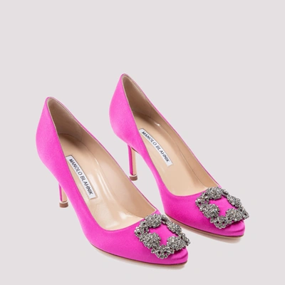 Shop Manolo Blahnik Hangisi 070 Pumps Shoes In Pink &amp; Purple
